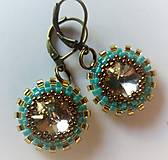 Náušnice - SELENA - obšité Swarovski rivoli - 9924583_