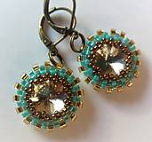 Náušnice - SELENA - obšité Swarovski rivoli - 9924585_