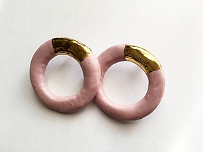 Náušnice - ružové kruhy /keramika/ - 9930568_