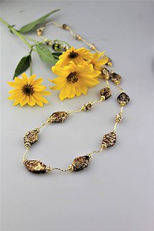 Náhrdelníky - náhrdelník achát leopard luxusný dlhý - 9929669_