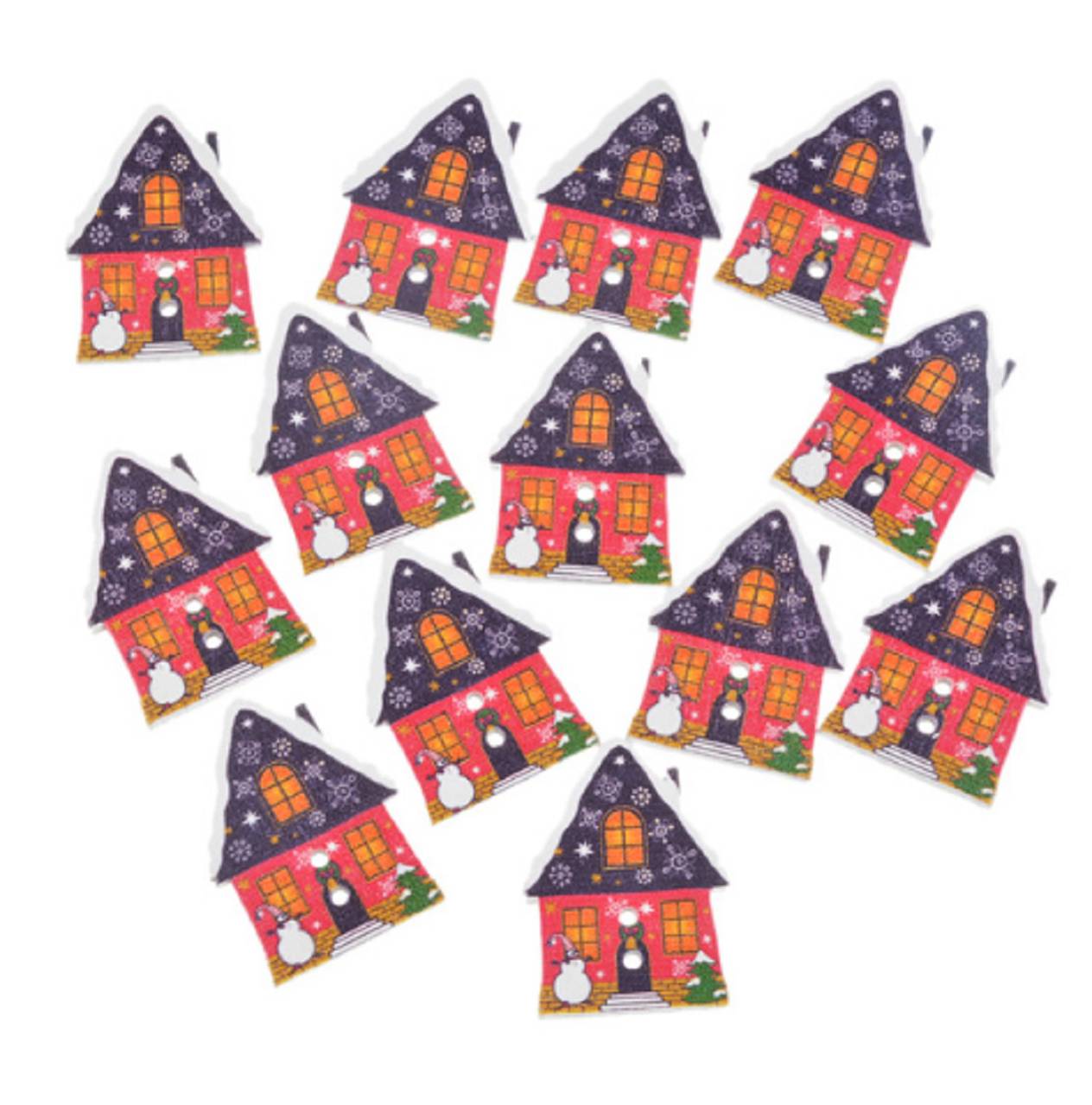 G103 Gombíček vianočný DOMČEK 3,2 x 2,4 cm 