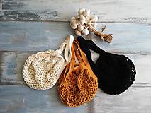 Nákupné tašky - Jesenné háčkované sieťovky s dlhým uchom  (Meď/Bronz) - 9932704_
