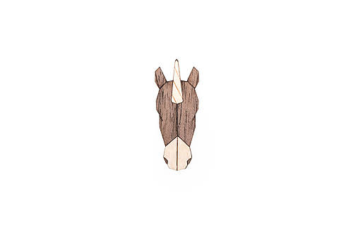 Drevená brošňa Unicorn Brooch