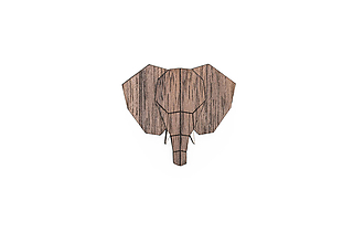 Brošne - Drevená brošňa Elephant Brooch - 9935369_
