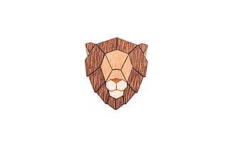 Brošne - Drevená brošňa Lion Brooch - 9935420_