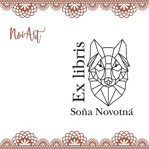Materiál ručne robený - Pečiatka EX LIBRIS vlk - 9934967_