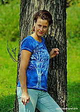 Topy, tričká, tielka - Dámske tričko batikované, maľované  MESAČNÝ SVIT - 9935432_