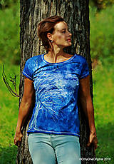 Topy, tričká, tielka - Dámske tričko batikované, maľované  MESAČNÝ SVIT - 9935444_