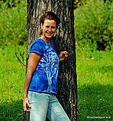 Topy, tričká, tielka - Dámske tričko batikované, maľované  MESAČNÝ SVIT - 9935448_