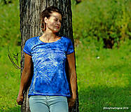 Topy, tričká, tielka - Dámske tričko batikované, maľované  MESAČNÝ SVIT - 9935460_