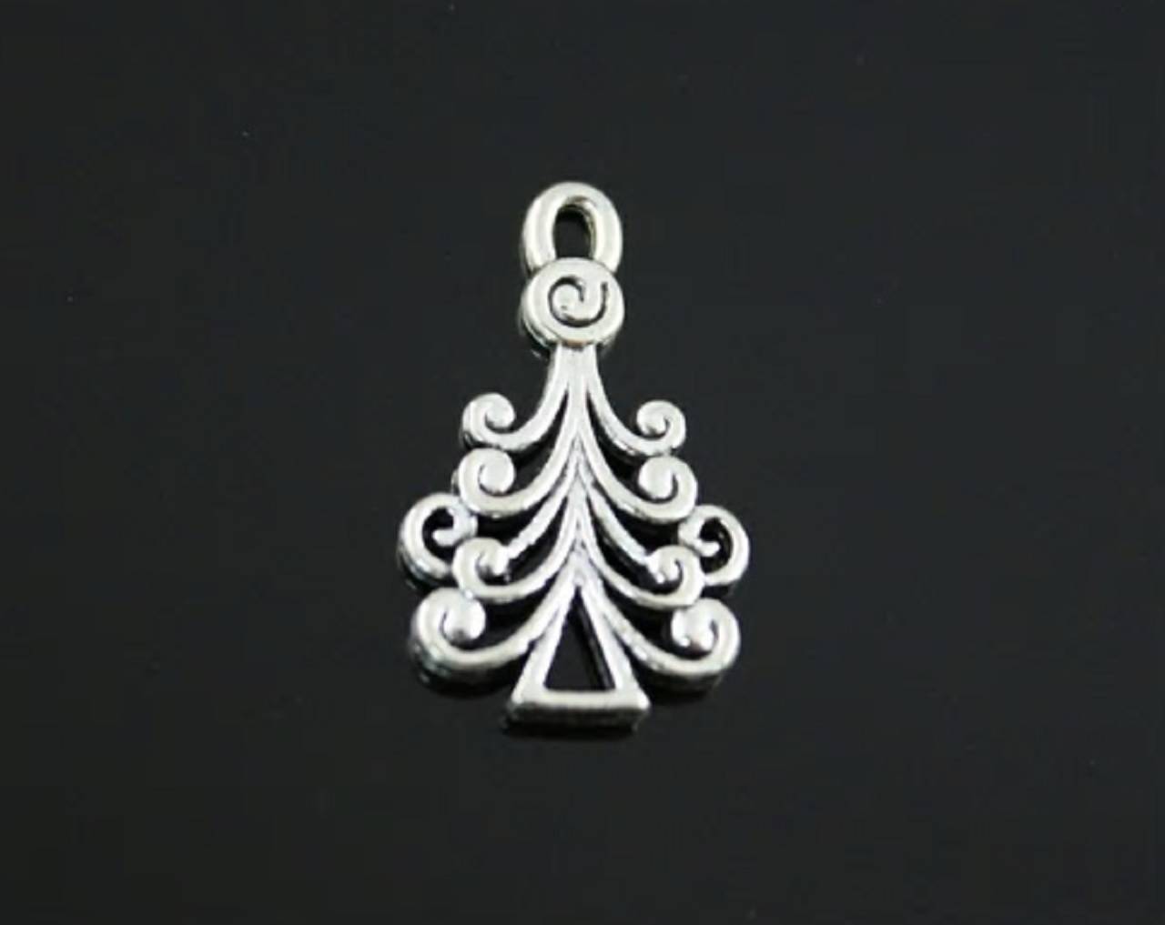 Prívesok vianočný STROMČEK 2,3 x 1,4 cm (Strieborná)