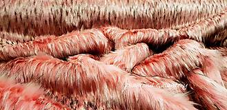 Textil - Kožušina umelá - Ružová melírová- cena za 10 cm - 9940666_