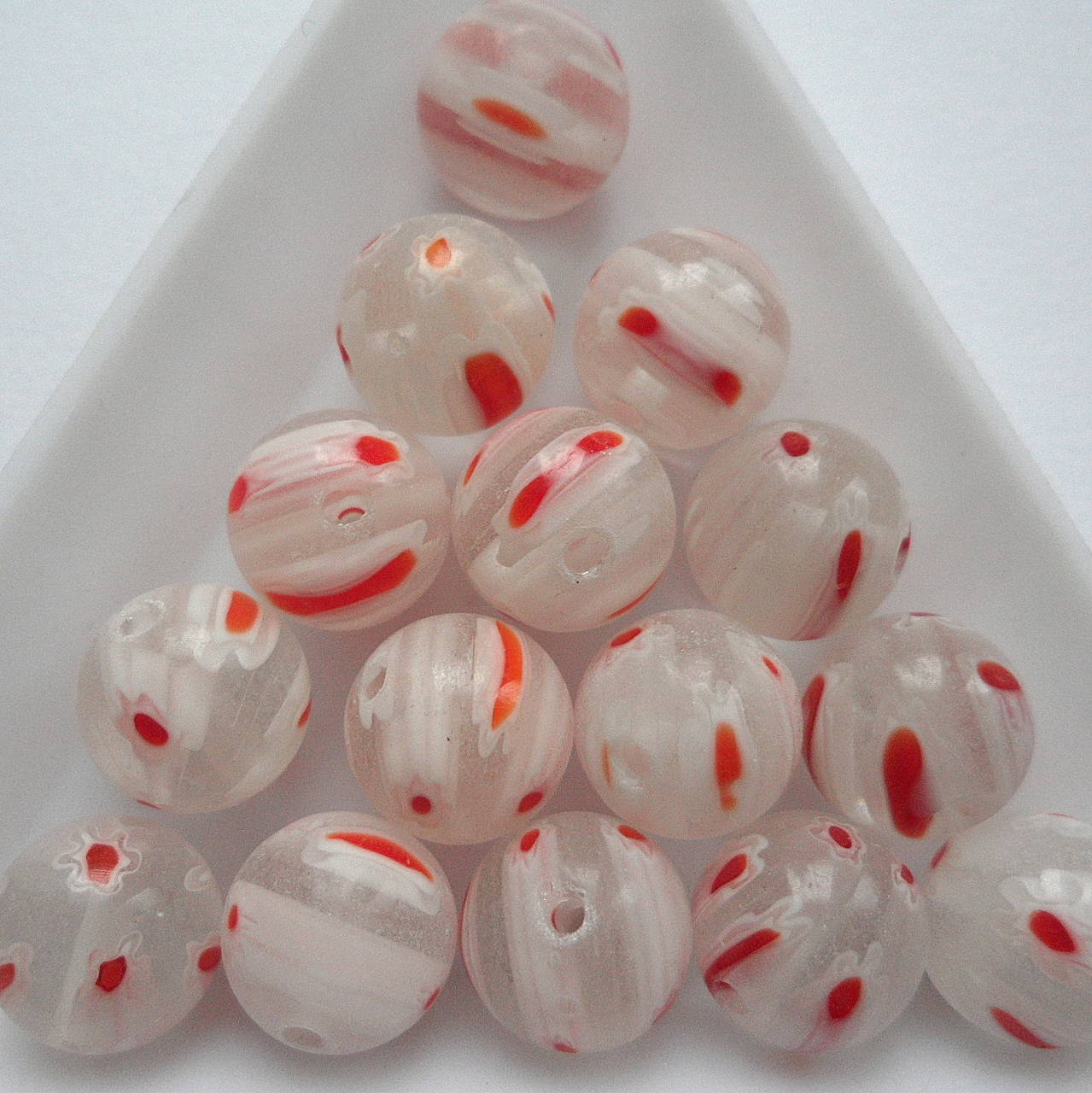 Millefiori 10mm-1ks (červená)