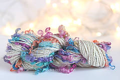 Textil - SOO CURLY VLNA COLLECTION - ručne farbená kučeravá vlna (Pestrofarebná) - 9938863_