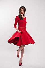 Šaty - Bambusové červené šaty Karkulka (L/XL) - 9941009_