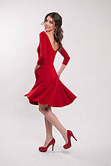 Šaty - Bambusové červené šaty Karkulka (L/XL) - 9941010_