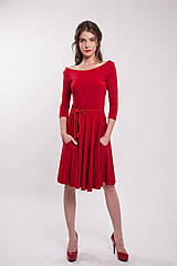 Šaty - Bambusové červené šaty Karkulka (L/XL) - 9941012_