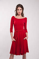 Šaty - Bambusové červené šaty Karkulka (L/XL) - 9941014_