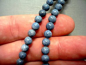 Minerály - Vrt. korálky - modrý korál 6 mm, 2 ks - 9942301_
