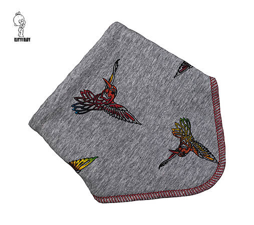 Detské doplnky - Slintáčik/Šatôčka - Trblietavé kolibríky - 9943358_