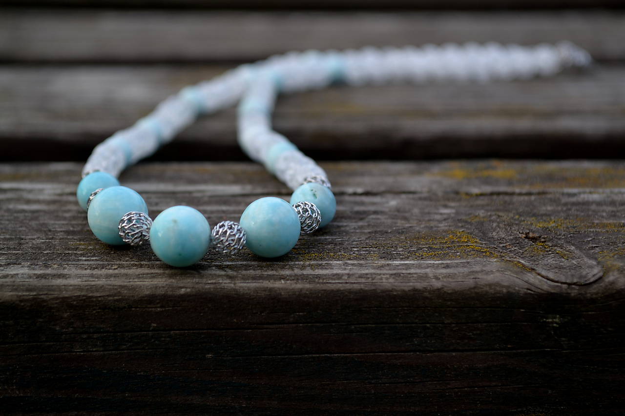 Larimar náhrdelník Ag 925