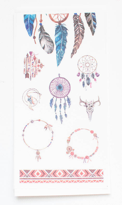 Papier - Akvarelový set - nálepky" boho/etno" - 9945738_