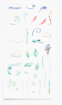 Papier - Akvarelový set - nálepky "príroda" (C.) - 9945768_