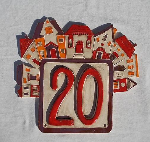 Tabuľky - Popisné číslo na dom- červené - 9949613_