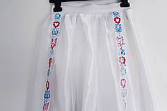 Sukne - Biela maľovaná a vyšívaná sukňa Pod Tatrami - vypredaj - 9948714_