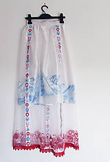 Sukne - Biela maľovaná a vyšívaná sukňa Pod Tatrami - vypredaj - 9948715_