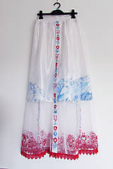 Sukne - Biela maľovaná a vyšívaná sukňa Pod Tatrami - vypredaj - 9948719_