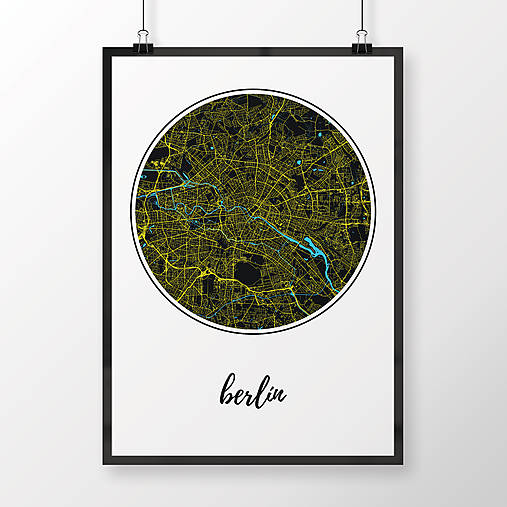 Obrazy - BERLÍN, okrúhly, čierny - 9946430_