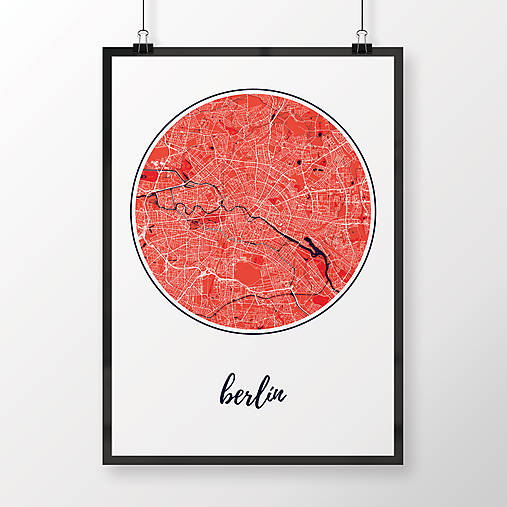 Obrazy - BERLÍN, okrúhly, červený - 9946998_