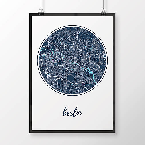 Obrazy - BERLÍN, okrúhly, tmavomodrý - 9947919_
