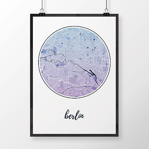 Obrazy - BERLÍN, okrúhly, modro-fialový - 9947973_