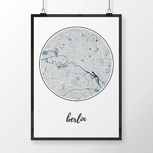 Obrazy - BERLÍN, okrúhly, svetlomodrý - 9948228_