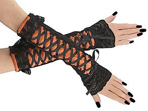 Rukavice - Spoločenské bezprstové oranžové rukavice 12M - 9951381_
