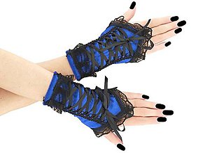 Rukavice - Dámské rukavičky s korzetovým šnurovaním 1310 - 9951389_