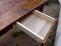 Nábytok - Drevený rustikálny stôl, kartáčovaný, s rezbou - 9950320_
