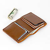Pánske tašky - Kožená peňaženka mini na bankovky a kreditné karty ZMEJSS - 9951041_