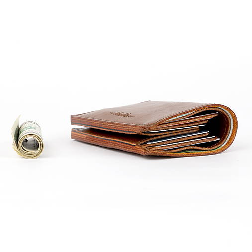 Kožená peňaženka mini na bankovky a kreditné karty ZMEJSS