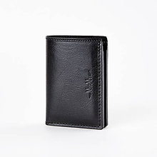 Pánske tašky - Kožená peňaženka mini na bankovky a kreditné karty ZMEJSS (čierna) - 9951395_