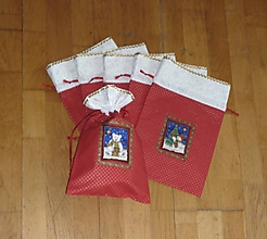 Úžitkový textil - Mikulášske/vianočné vrecúška na drobnosti  (na drobnosti 4) - 9956463_