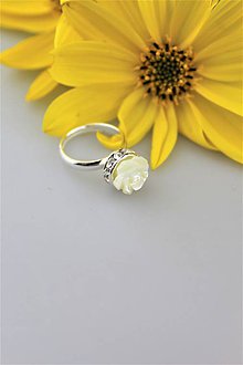 Prstene - perleť prsteň striebro - nastaviteľný - 9955672_