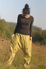 Nohavice - Lněné turky zelené - 9958750_