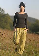 Nohavice - Lněné turky zelené - 9958751_