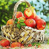 Papier - S1285 - Servítky - jeseň, jablko, srdiečko, košík, záhrada - 9960608_