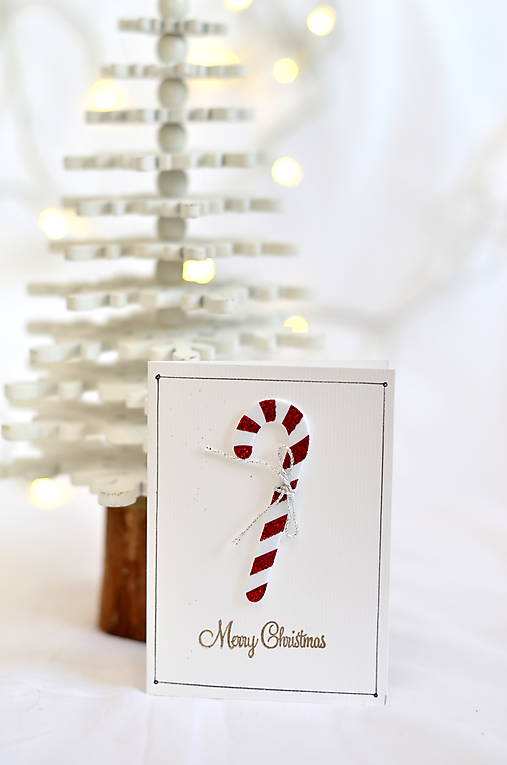 Papiernictvo - Mini vianočný pozdrav - Lízatko - 9961629_