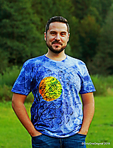 Pánske oblečenie - Pánske tričko batikované, maľované VTÁCI - 9959611_
