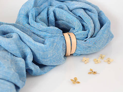 Tyrkysovošedá elegantná ľanová šatka